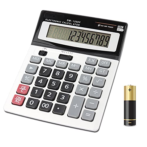 HIHUHEN 4 Inch Calculator-C LCD Display Solar Powered Financial Calculator