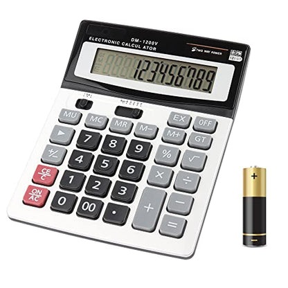 HIHUHEN 4 Inch Calculator-C LCD Display Solar Powered Financial Calculator