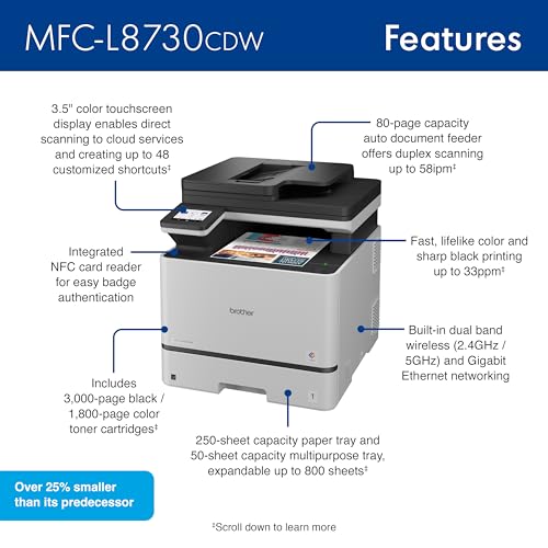 Brother MFC-L8730CDW 2400x600 dpi Color Laser All-in-One Printer