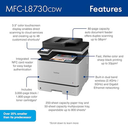 Brother MFC-L8730CDW 2400x600 dpi Color Laser All-in-One Printer