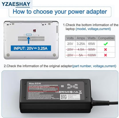 YZAESHAY 45W DZ65200325 240V 3.33A USB Type-C Power Adapter