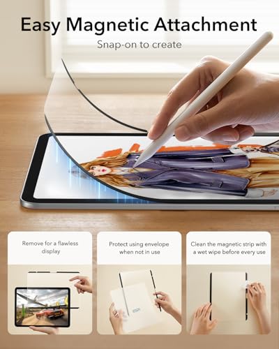 ESR 10.9 Inch iPad 10th/11th Generation Screen Protector A16, Matte Finish, Magnetic Attachment, 9H Hardness, Compatible with Apple iPad Models