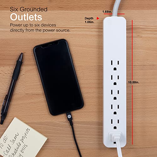 GE 6-Outlet Surge Protector 240 Volts 840 Joules Type B Power Strip 62941