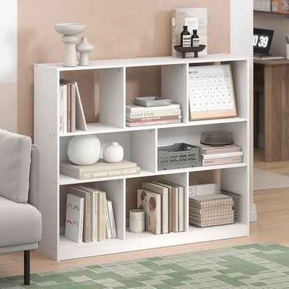 Furinno 8-Cube Shelf 24345WH - Wall Mount, Space Saving, Sturdy, Durable, White