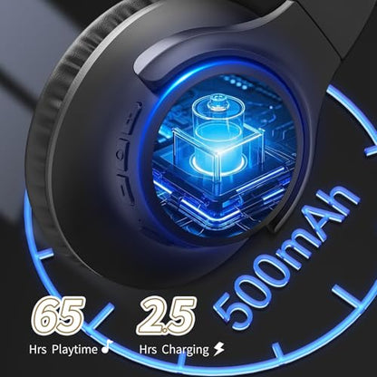 KVIDIO WH201A Bluetooth Headphones Over Ear 65 Hours Playtime