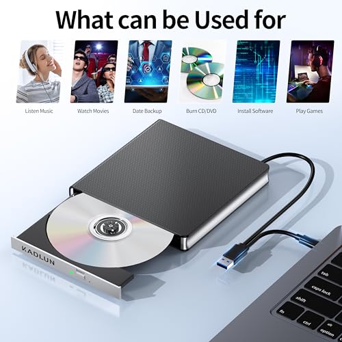 Kadlun 5.6" External CD DVD Drive SY905 USB 3.0 USB Type C Optical Drive