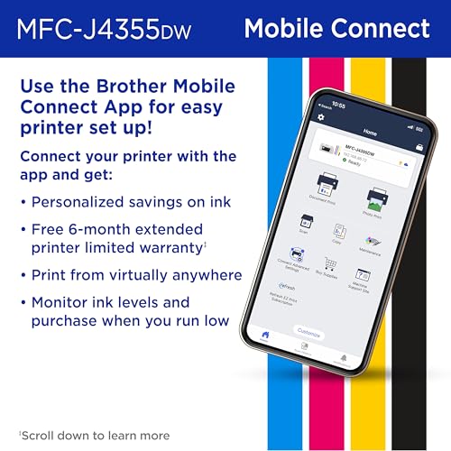 Brother MFC-J4355DW Inkjet Multifunction Printer Color Output 1200 x 4800 dpi