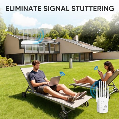 WERCHTAY WiFi Extender 2026 2.4GHz 12800ft Compatible Devices: Smartphones, Tablets, Printers