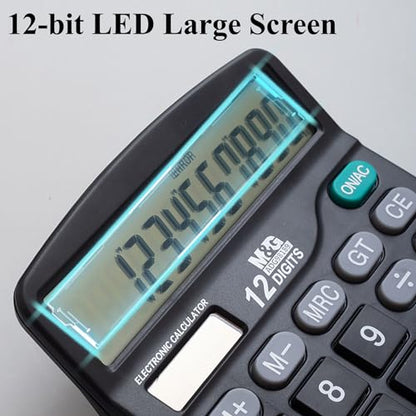 M&G 5.7" x 4.72" ADG98189 Standard Function LCD Calculator with Battery and Solar Power