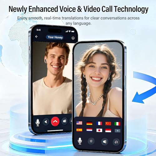QXUFV U9 Earbuds with Dual Translation, 164 Languages, Bluetooth 5.4, Black