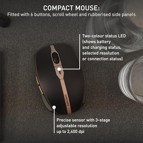 CHERRY Wireless Keyboard and Mouse Set JD-9100US-2 QWERTY Black/Bronze