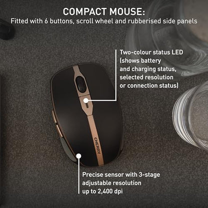 CHERRY Wireless Keyboard and Mouse Set JD-9100US-2 QWERTY Black/Bronze