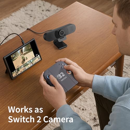 EMEET C960 1080P Webcam with Dual Microphones, USB Connectivity, Ultra Compact Design, Black
