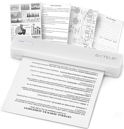 ByteUp C80 Portable Thermal Printer Monochrome 203 DPI 1-Tray 8.5x11 Inches