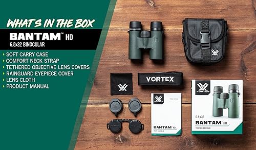 Vortex Mid Size Bantam HD BTM-6532 6.5x Magnification 1" Objective Lens Roof Prism Binoculars