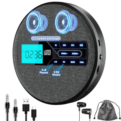 M-Amazup 1 Disc C-07 Black Portable CD Player with LCD Display