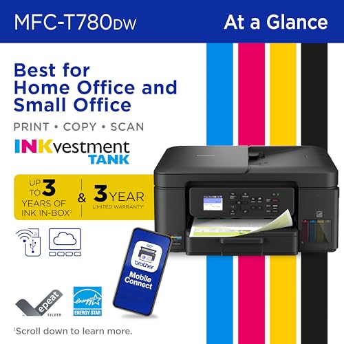 Brother 18.3 x 10.5 x 19.3 inches MFC-T780DW Ink Tank Printer