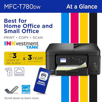 Brother 18.3 x 10.5 x 19.3 inches MFC-T780DW Ink Tank Printer