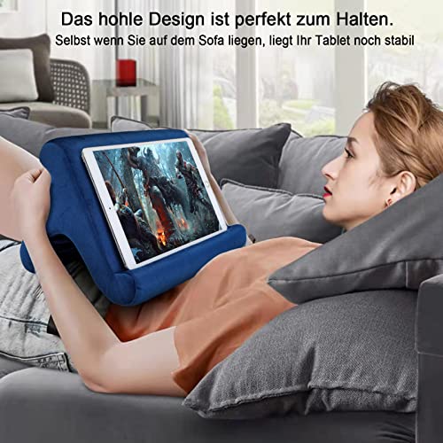 SAMHOUSING Pillow Tablet Holder 1 Count Suede Bed Mount Navy