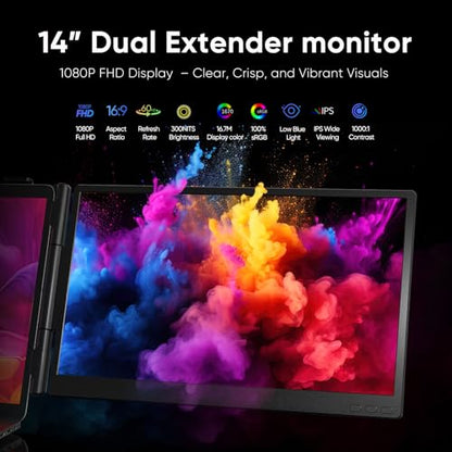 VueForge 14.1" A3 FHD 1080p 60Hz IPS Laptop Screen Extender