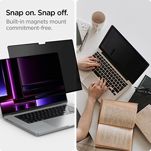 Spigen 16 inch AFL06157 Privacy Filter 9H Hardness Water Resistant Tempered Glass Screen Protector