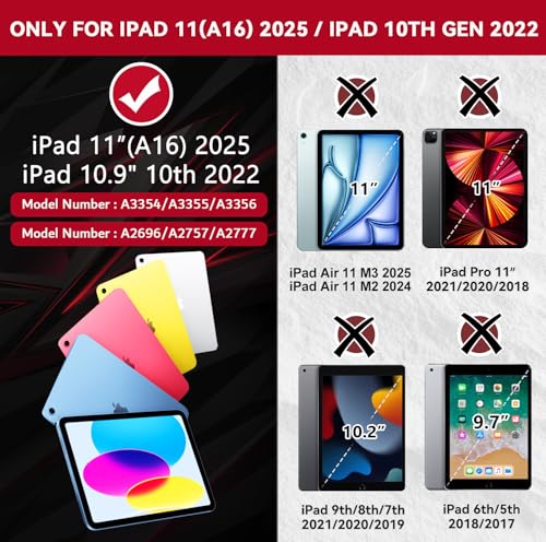 ZoneFoker 10.9"/11" iPad Case for A14/A16 2022/2025, Heavy Duty Coverage with Built-In Kickstand