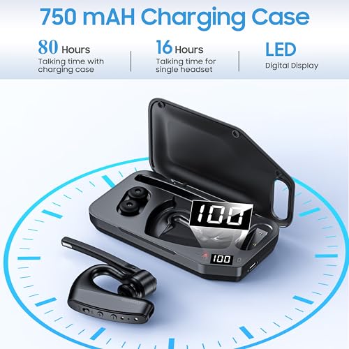 Conambo K10C-CBOX Bluetooth Headset V5.2 with 750mAh Charging Case