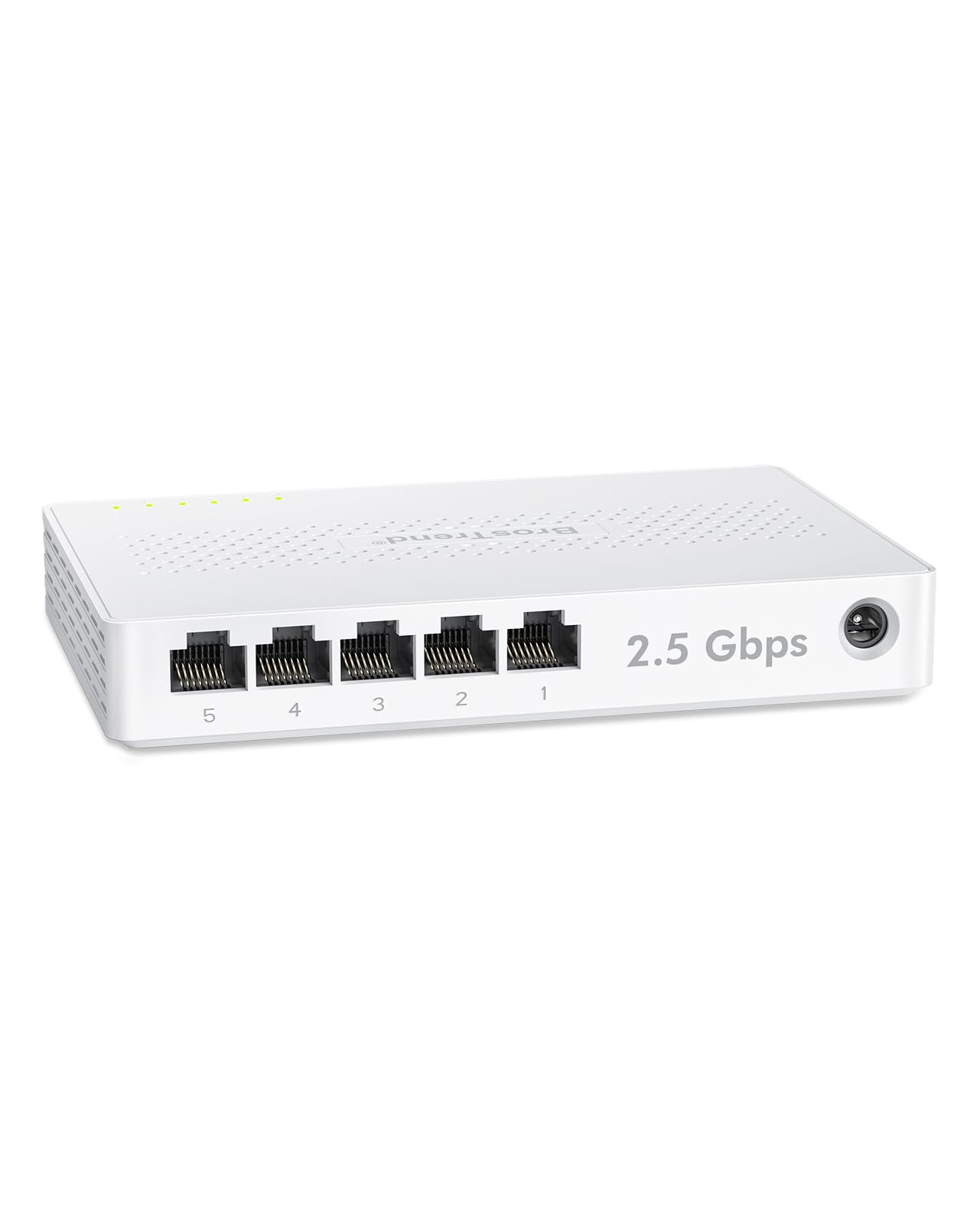 BrosTrend 5-Port 2.5G Ethernet Switch Unmanaged Ethernet Connectivity with 5 RJ45 Ports 2.5 Gbps Data Rate Desktop/Walls Mountable