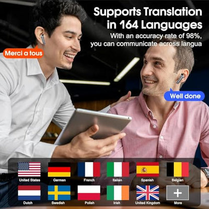Csasan J90 Pro In-Ear Translation Earbuds Wireless Bluetooth 5.3