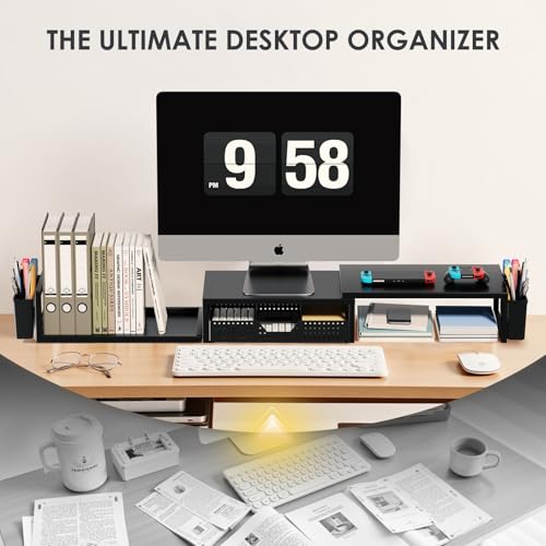 OPNICE 10x3.62x16.06 Inches Monitor Stand with Drawer and Two Pen Holders