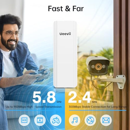 UeeVii 2.4G 5.8G CPE5824 Kit 1000Mbps Dual-Band Wireless Bridge
