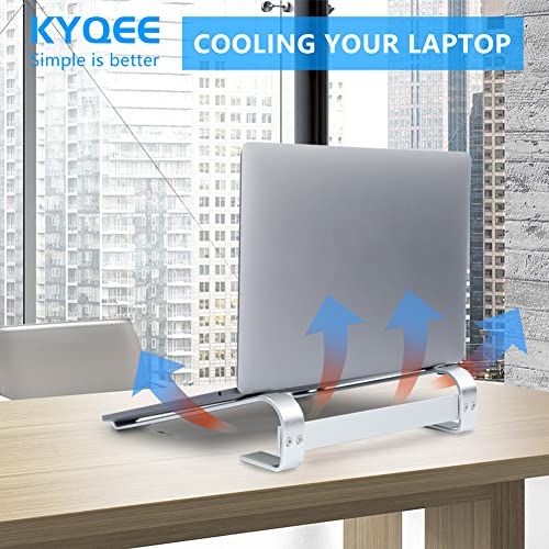 KYQEE 9.8 x 10.2 x 2.6 inches Laptop Stand LS01 Silver Aluminum Ergonomic Tabletop