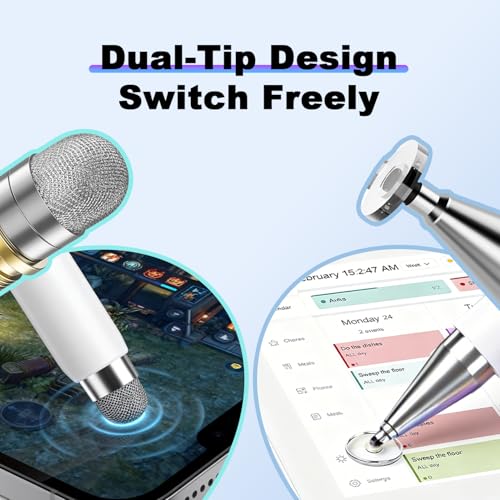 DOGAIN Stylus Pen and Mount Compatible with Digital Calendars and Tablets | Dual Tip Design | Magnetic Holder