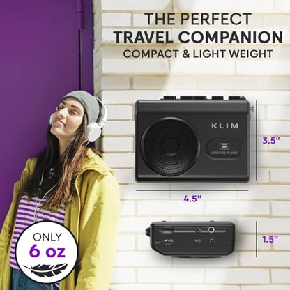 KLIM K9 Cassette Player 3.5mm Headphone Jack Mono Standard Edition Portable Cassette Player