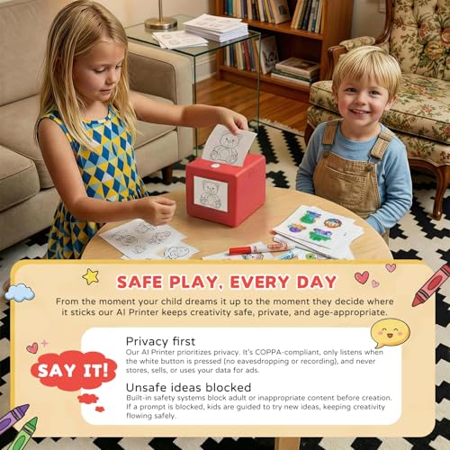 Leapom 2.24" Ai Sticker Printer Ai-sticker-printer-kid 203 DPI Black and White Thermal Printer
