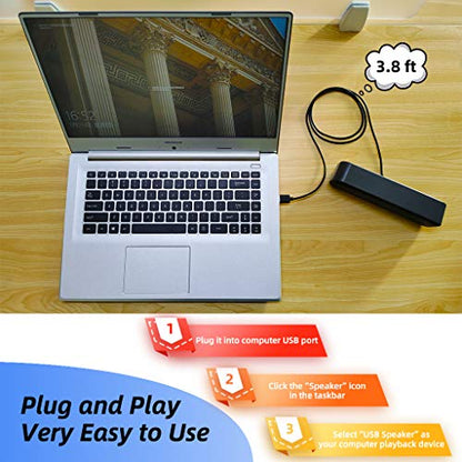 LIELONGREN 8 Inches USB Computer Speaker LLR050AB Stereo 2.0 Sound Multimedia