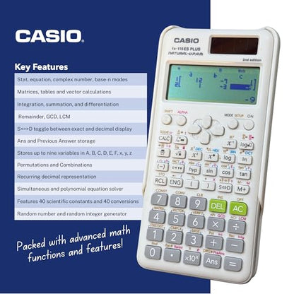 Casio 6.5cm FX-115ESPLS2 LCD Advanced Scientific Calculator
