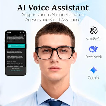 loangyunfone Smart Glasses KL02-Tortoiseshell Bluetooth Connectivity No Display Wearable Tech