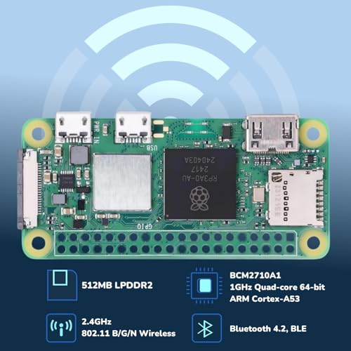 RasTech Raspberry Pi 2W Basic Kit Model Pi 2W Bluetooth HDMI USB