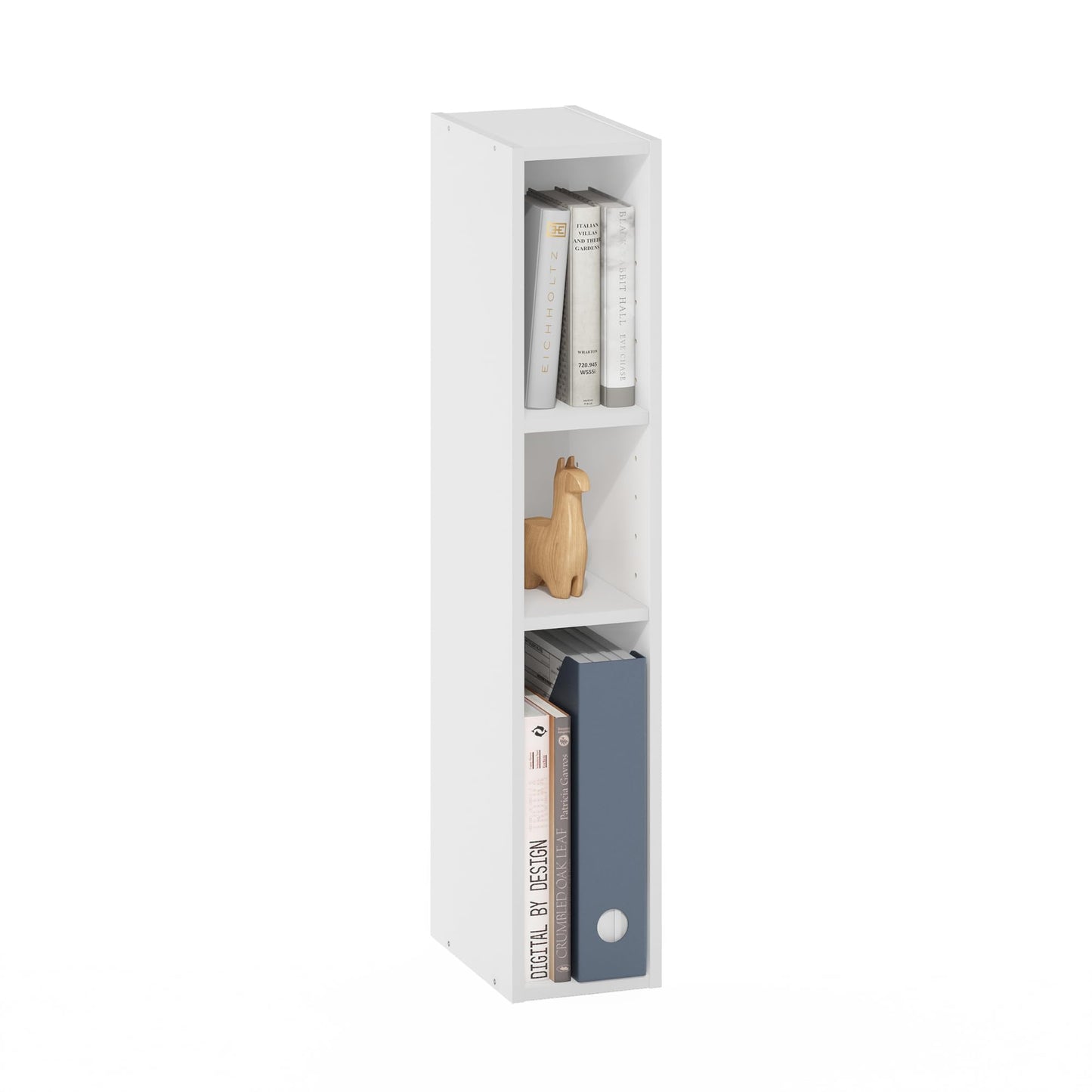 Furinno Fulda 3-Tier 22285WH Floor Mount 60 Pounds 9.29 x 5.91 x 31.5 inches Open Shelf Bookcase