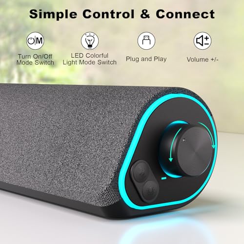 SOULION 3.5 inches R50-BK Bluetooth Soundbar 10 Watts 20 KHz Surround Computer Speaker