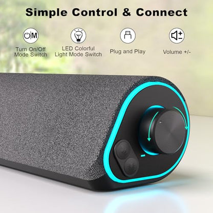 SOULION 3.5 inches R50-BK Bluetooth Soundbar 10 Watts 20 KHz Surround Computer Speaker