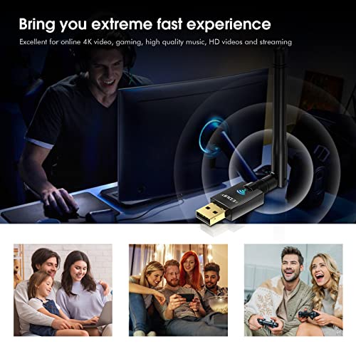 EDUP 3.9"x1.1"x0.63" USB WiFi Adapter FBA_EDUP-EP-1607 AC600 Dual Band 2.4G/5.8Ghz