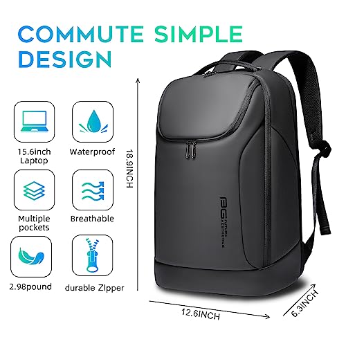 BANGE Large 2930 Laptop Backpack 15.6 Inch 3 Liters Waterproof Black