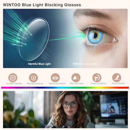 WINTOO Medium WTBL0121-05 Square Full Rim Glasses with 52mm Lens Width