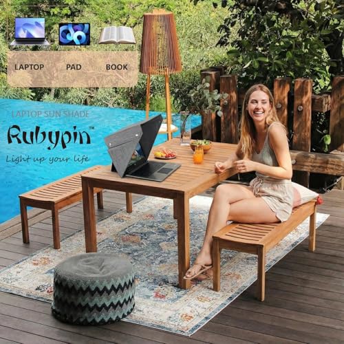 Rubypin 13-16 Inch Hybrid Laptop Screen Privacy Cover, Anti-Glare Filter, Gray