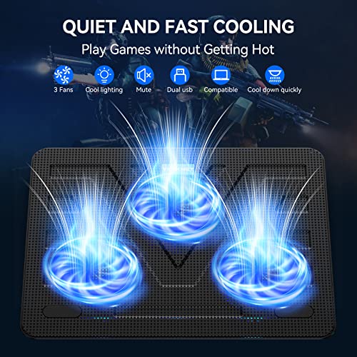 TECKNET 15" Laptop Cooling Pad FBA_841294 1200 RPM USB Powered Black