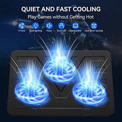 TECKNET 15" Laptop Cooling Pad FBA_841294 1200 RPM USB Powered Black