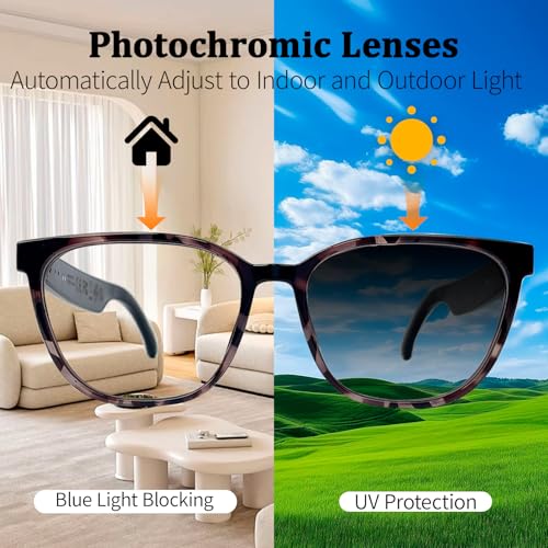 loangyunfone Smart Glasses KL02-Tortoiseshell Bluetooth Connectivity No Display Wearable Tech