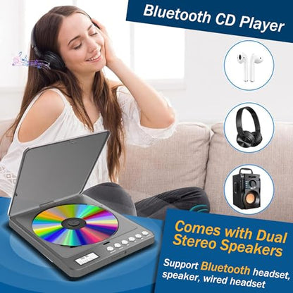 HOVOYNN Portable CD Player HOVOYNN-766 Bluetooth 5.0 2 Channels CD-R MP3 10 Hours Battery